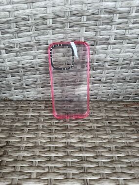 Casetify Clear Case with Pink Bumper